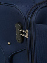 Load image into Gallery viewer, Unisex Blue Solid Soft Sided Cabin Size Trolley Bag