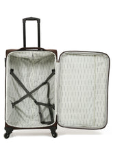 Load image into Gallery viewer, Unisex Brown Textured Soft Sided Cabin Size Trolley Bag