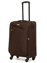Load image into Gallery viewer, Unisex Brown Solid Soft Sided Cabin Size Trolley Bag
