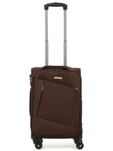 Load image into Gallery viewer, Unisex Brown Solid Soft Sided Cabin Size Trolley Bag