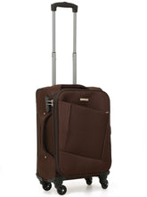 Load image into Gallery viewer, Unisex Brown Solid Soft Sided Cabin Size Trolley Bag