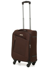 Load image into Gallery viewer, Unisex Brown Solid Soft Sided Cabin Size Trolley Bag