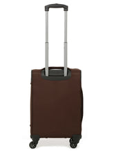Load image into Gallery viewer, Unisex Brown Solid Soft Sided Cabin Size Trolley Bag