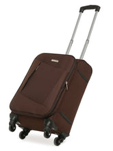 Load image into Gallery viewer, Unisex Brown Solid Soft Sided Cabin Size Trolley Bag
