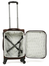 Load image into Gallery viewer, Unisex Brown Solid Soft Sided Cabin Size Trolley Bag