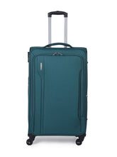 Load image into Gallery viewer, Unisex Set Of 3 Teal Solid Soft-sided Trolley Suitcases