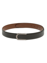 Load image into Gallery viewer, Men Black Textured Leather Belt