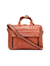 Load image into Gallery viewer, Teakwood Leather Unisex Laptop Bag - Tan