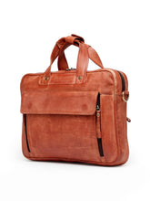Load image into Gallery viewer, Teakwood Leather Unisex Laptop Bag - Tan