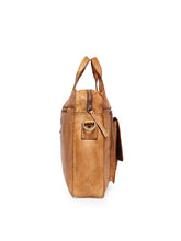 Load image into Gallery viewer, Teakwood Genuine Leather Laptop Bag - Tan