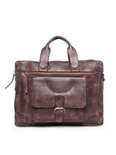 Load image into Gallery viewer, Teakwood Genuine Leather Laptop Bag - Brown