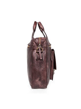 Load image into Gallery viewer, Teakwood Genuine Leather Laptop Bag - Brown