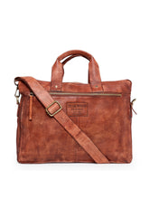 Load image into Gallery viewer, Teakwood Genuine Leather Laptop Bag - Brown