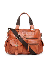 Load image into Gallery viewer, Teakwood Genuine Leather Laptop Bag - Tan