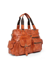 Load image into Gallery viewer, Teakwood Genuine Leather Laptop Bag - Tan