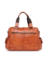 Load image into Gallery viewer, Teakwood Genuine Leather Laptop Bag - Tan