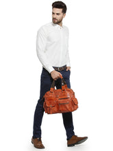 Load image into Gallery viewer, Teakwood Genuine Leather Laptop Bag - Tan