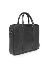 Load image into Gallery viewer, Teakwood Genuine Leather Laptop Bag - Black