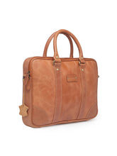 Load image into Gallery viewer, Teakwood Genuine Leather Laptop Bag - Tan