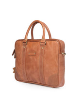 Load image into Gallery viewer, Teakwood Genuine Leather Laptop Bag - Tan