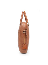 Load image into Gallery viewer, Teakwood Genuine Leather Laptop Bag - Tan