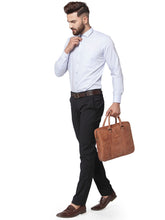 Load image into Gallery viewer, Teakwood Genuine Leather Laptop Bag - Tan