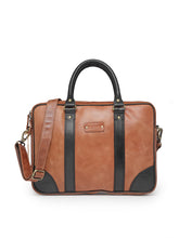 Load image into Gallery viewer, Teakwood Genuine Leather Laptop Bag - Tan