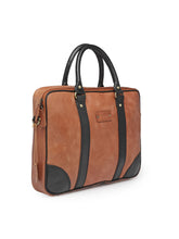 Load image into Gallery viewer, Teakwood Genuine Leather Laptop Bag - Tan
