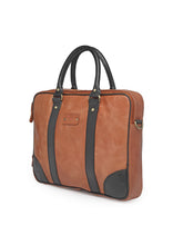 Load image into Gallery viewer, Teakwood Genuine Leather Laptop Bag - Tan