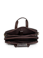 Load image into Gallery viewer, Teakwood Genuine Leather Laptop Bag - Brown