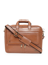 Load image into Gallery viewer, Teakwood Genuine Leather Laptop Bag - Tan