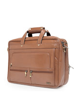 Load image into Gallery viewer, Teakwood Genuine Leather Laptop Bag - Tan