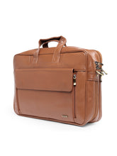 Load image into Gallery viewer, Teakwood Genuine Leather Laptop Bag - Tan