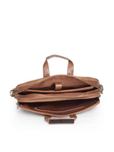 Load image into Gallery viewer, Teakwood Genuine Leather Laptop Bag - Tan
