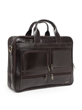 Load image into Gallery viewer, Teakwood Genuine Leather Laptop Bag - Brown