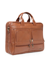 Load image into Gallery viewer, Teakwood Genuine Leather Laptop Bag - Tan