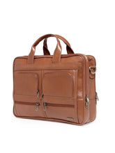 Load image into Gallery viewer, Teakwood Genuine Leather Laptop Bag - Tan