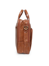 Load image into Gallery viewer, Teakwood Genuine Leather Laptop Bag - Tan