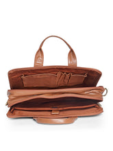 Load image into Gallery viewer, Teakwood Genuine Leather Laptop Bag - Tan