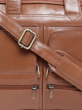 Load image into Gallery viewer, Teakwood Genuine Leather Laptop Bag - Tan