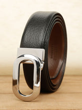 Load image into Gallery viewer, Men Black Textured Leather Belt