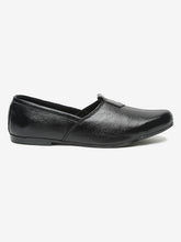 Load image into Gallery viewer, Men Black Solid Leather Mojaris