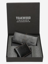 Load image into Gallery viewer, Unisex Black Solid Leather Accessory Gift Set