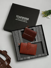 Load image into Gallery viewer, Unisex Brown Solid Leather Accessory Gift Set