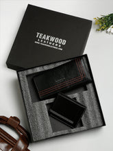 Load image into Gallery viewer, Unisex Black Solid Leather Accessory Gift Set