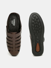 Load image into Gallery viewer, teakwood-mens-real-leather-black-sandals-1