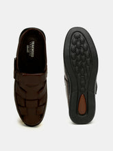 Load image into Gallery viewer, Teakwood Men's Real Leather Brown Sandals