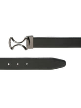 Load image into Gallery viewer, Men Black Textured Leather Belt