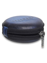 Load image into Gallery viewer, Unisex Blue Solid Leather Zipper Headphone Case
