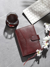 Load image into Gallery viewer, Unisex Brown Textured Leather Mounted Diary & Planner